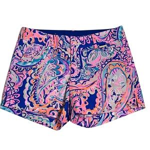 Lilly Pulitzer Callan Blue Currant Drop Me A Lime Print Short Size 4 New